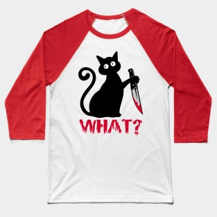 Psycho Cat Baseball T-Shirt